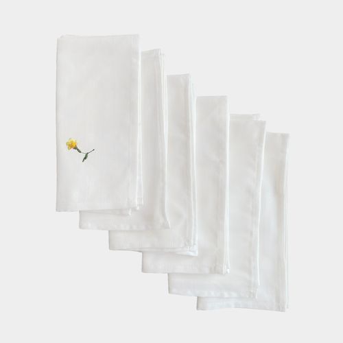 Set Servilleta Bordada Flor Amarillo