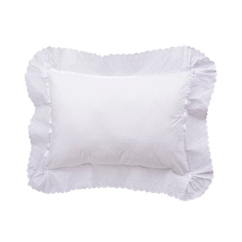 Funda Clásica Broderie Blanco 220 Hilos 50x70cm