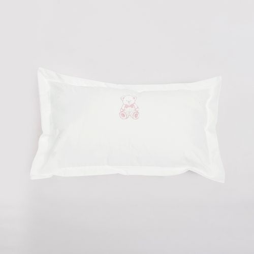 Cojín Bebé Bordado Osito Rosa 220 Hilos 30x45cm