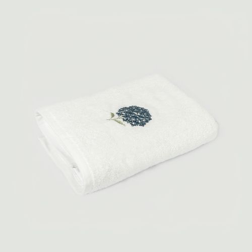 Toalla Bordada Hortensia Azul