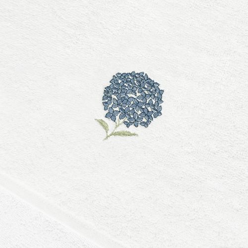 Toalla Bordada Hortensia Azul