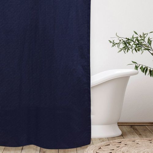Cortina de Baño Estampada Denim Azul