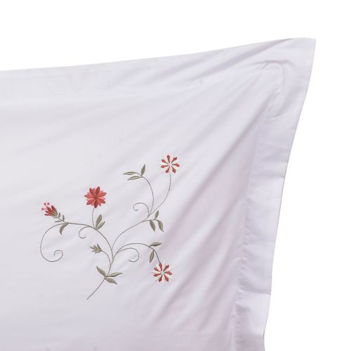 Set Fundas Bordada Florencia Rosa 220 Hilos 50x70cm