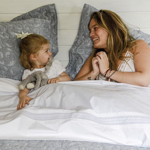 Set Sábana Espiga Blanco 220 Hilos