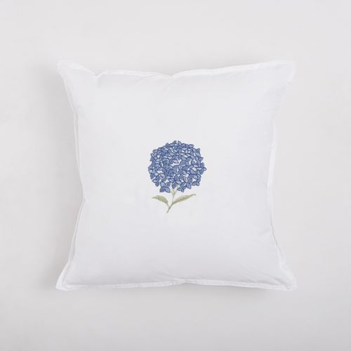 Cojín Bordado Hortensia Azul 220 Hilos 45x45cm