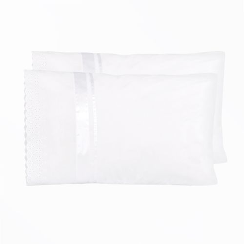 Set Fundas Almohada Broderie Blanco 220 Hilos 50x70cm