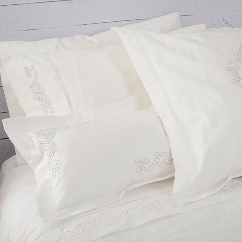 Set Sábana Bordada Annecy Blanco 1000 Hilos