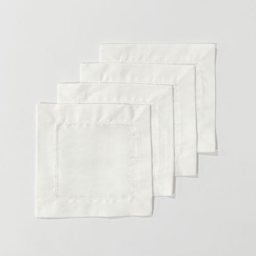 Set Servilleta Básica Cóctel Blanco 12x12cm