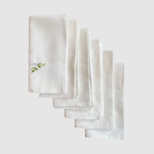 Set Servilleta Bordada Daisy Blanco