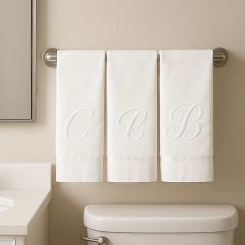 Toalla Piqué Bordada Letra X Blanco