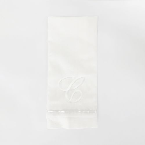 Toalla Piqué Bordada Letra CH Blanco