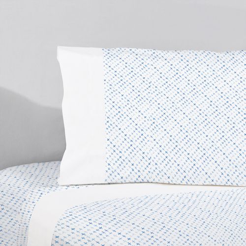 Set Sábana Estampada Cross Azul 220 Hilos