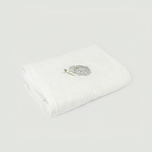 Toalla Bordada Hortensia Blanco