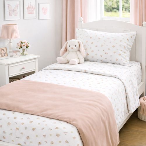 Piecera Piqué Tazas Rosa