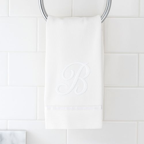 Toalla Piqué Bordada Letra B Blanco