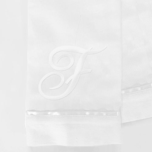 Toalla Piqué Bordada Letra F Blanco