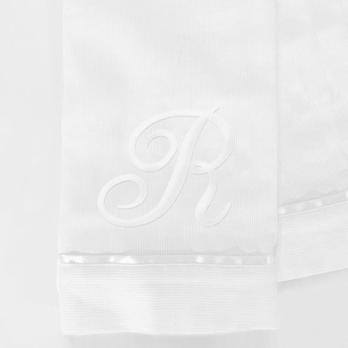 Toalla Piqué Bordada Letra R Blanco