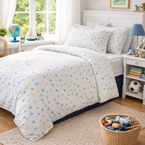 Cubreplumón Kids Estampado Banderín Blanco 220 Hilos