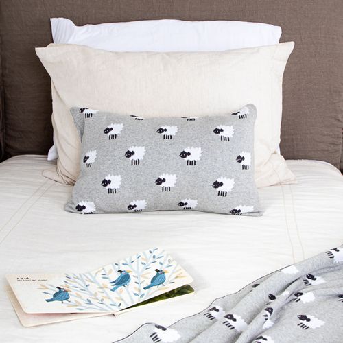 Cojín Bebé Tejido Oveja Gris 30x50cm