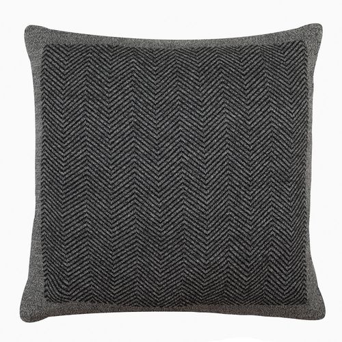 Cojín Tejido Chevron Negro 45x45cm