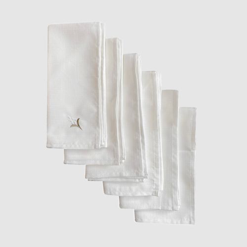 Set Servilleta Bordada Racimo Blanco
