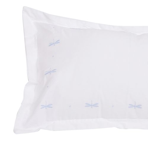 Cojín Bebé Bordado Libélulas Celeste 220 Hilos 30x45cm